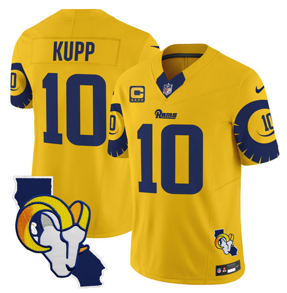 Los Angeles Rams #10 Cooper Kupp Gold 2025 4-Star C Patch F.U.S.E. V2 Limited Stitched Jersey - Zenithce