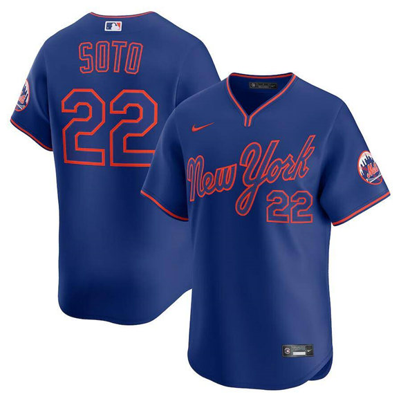 New York Mets #22 Juan Soto Royal Alternate Limited Stitched Jersey - Zenithce