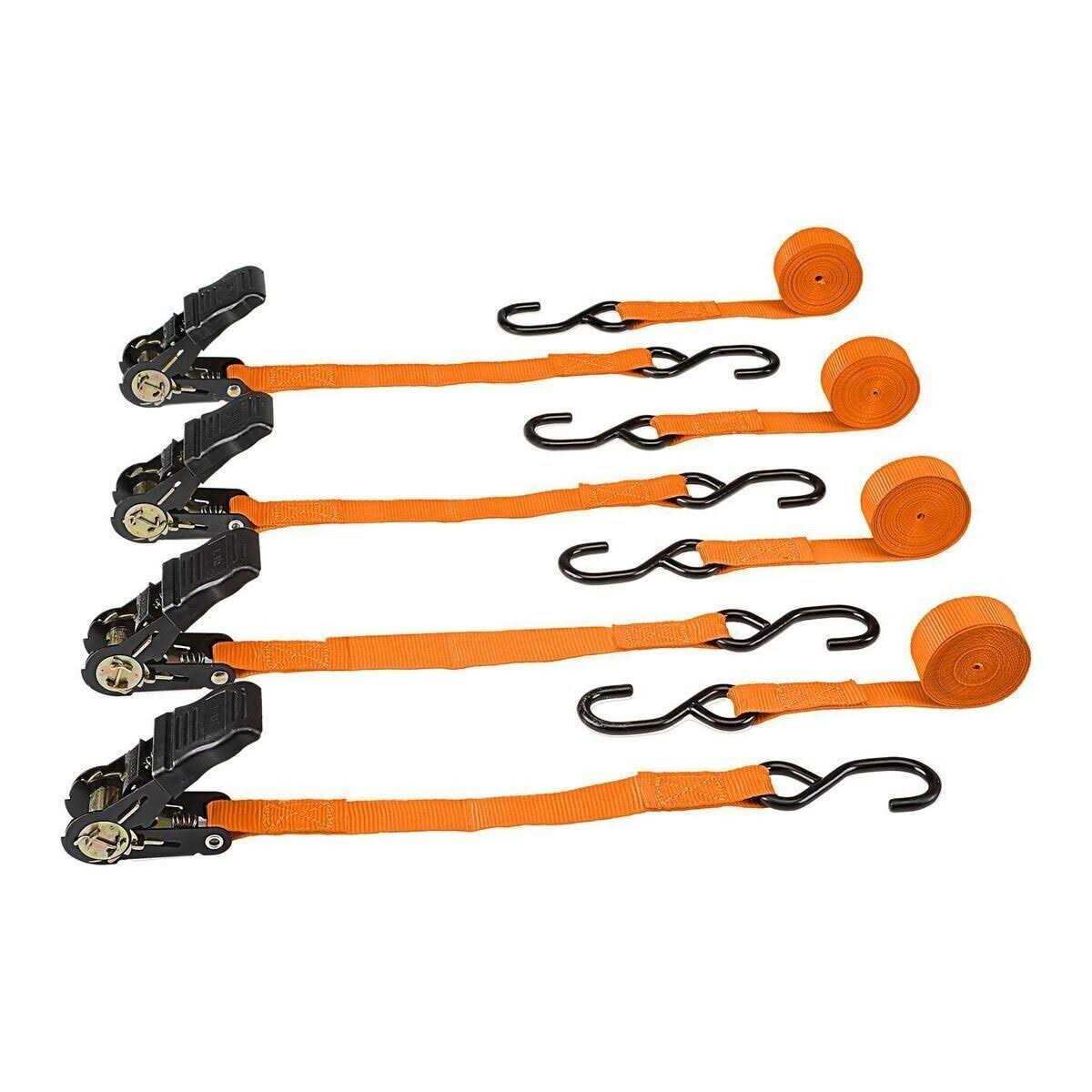 Haul-Master 4 in. x 27 ft. Ratcheting Cargo Strap with Flat Hook - Zenithce