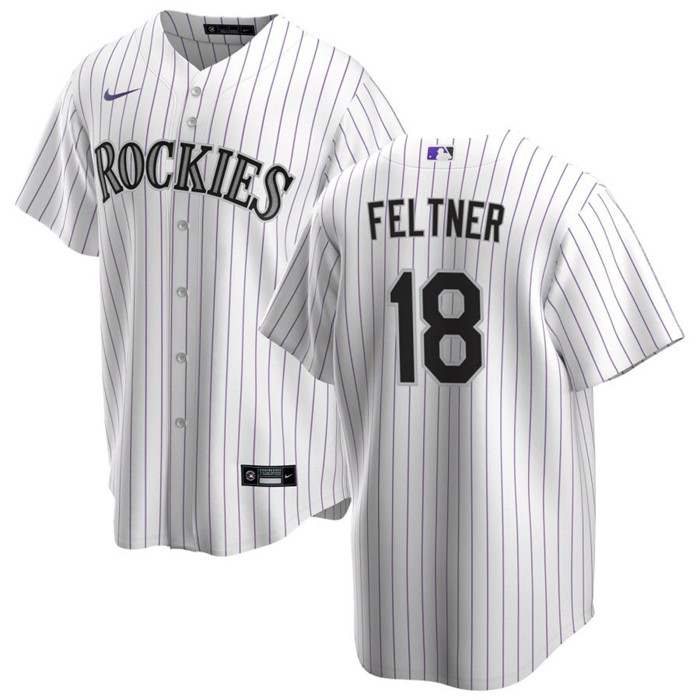 Colorado Rockies #18 Ryan Feltner White Stitched Jersey - Zenithce