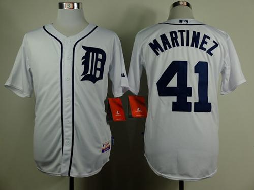Tigers #41 Victor Martinez White Cool Base Stitched Jersey - Zenithce