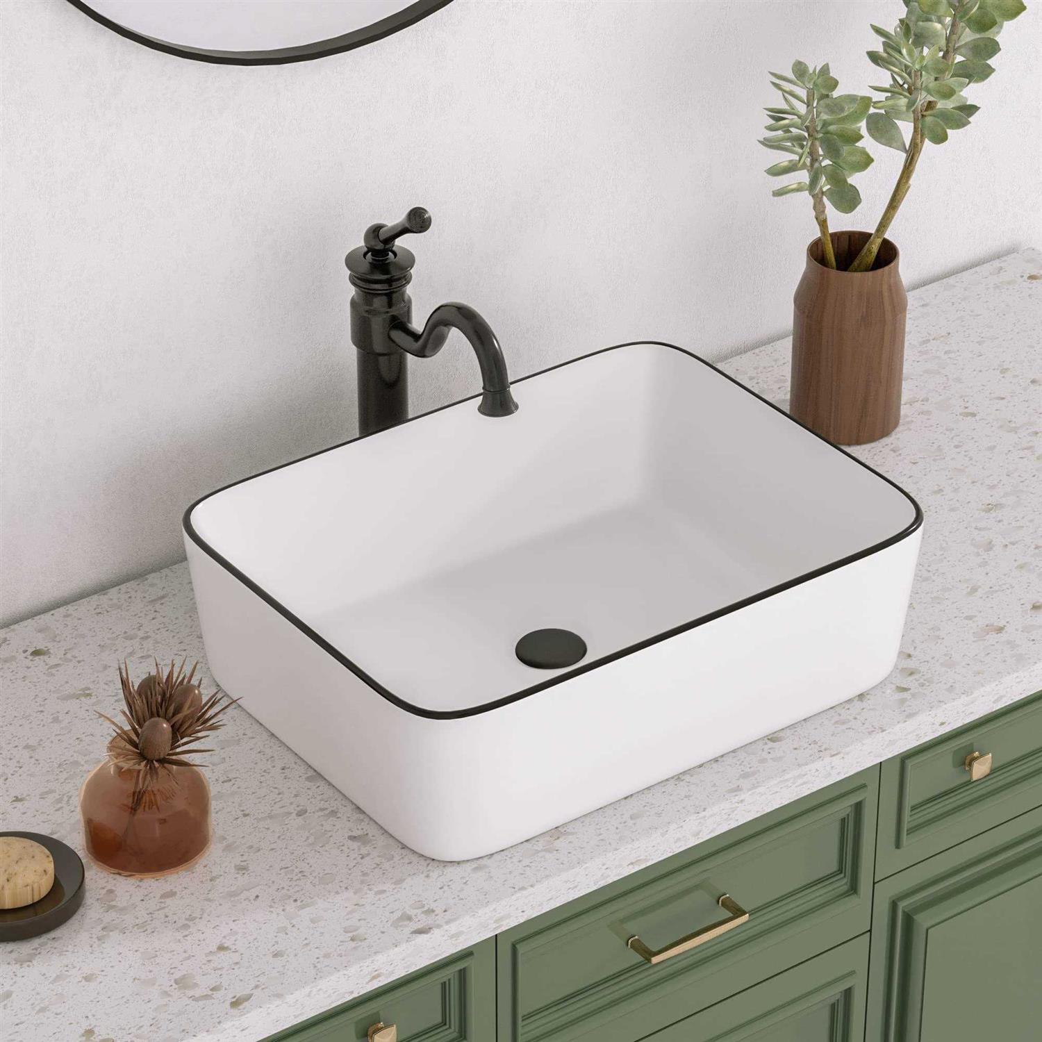 DeerValley DV-1U307 Ursa 16 X 14 Rectangular Vitreous China Undermount Bathroom Sink with Overflow Hole - Zenithce