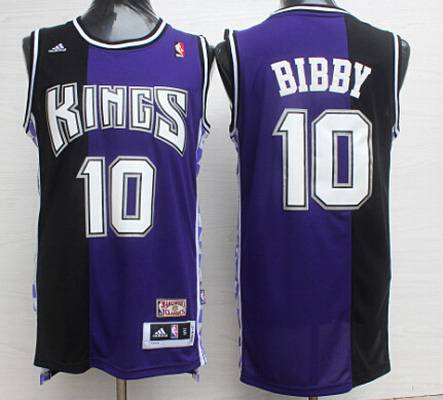 Sacramento Kings #10 Mike Bibby PurpleBlack Hardwood Classics Soul Swingman Throwback Jersey - Zenithce