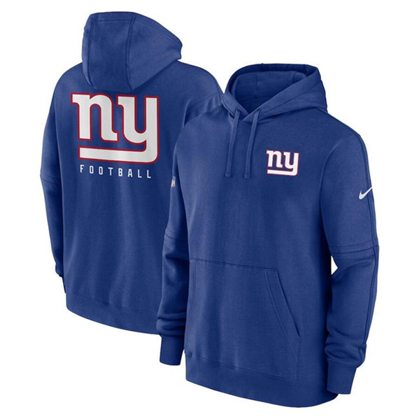 New York Giants Blue Sideline Club Fleece Pullover Hoodie - Zenithce