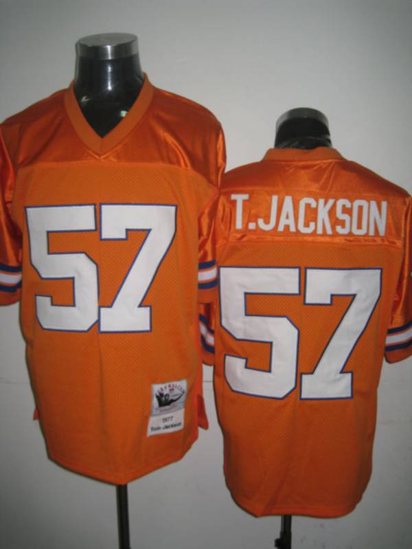 Mitchel Ness Broncos #57 Tom Jackson Orange Stitched Throwback Jersey - Zenithce