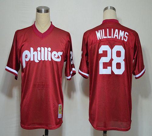 Mitchell And Ness 1991 Phillies #28 Mitch Williams Red Stitched Jersey - Zenithce