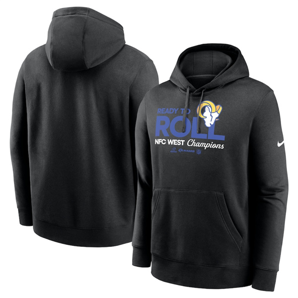 Los Angeles Rams Black 2024 NFC West Champions Locker Room Trophy Collection Pullover Hoodie - Zenithce