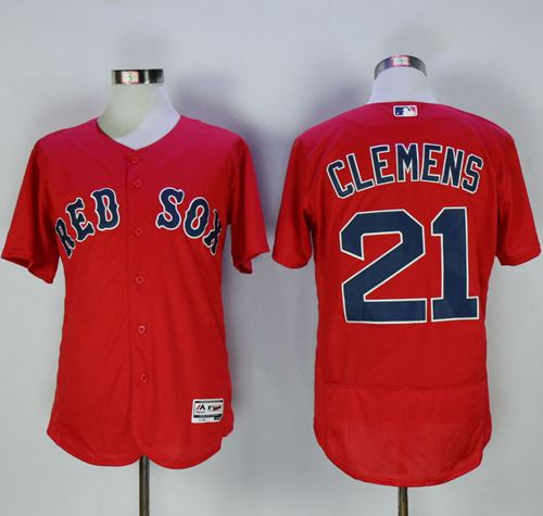 Red Sox #21 Roger Clemens Red Flexbase Authentic Collection Stitched Jersey - Zenithce