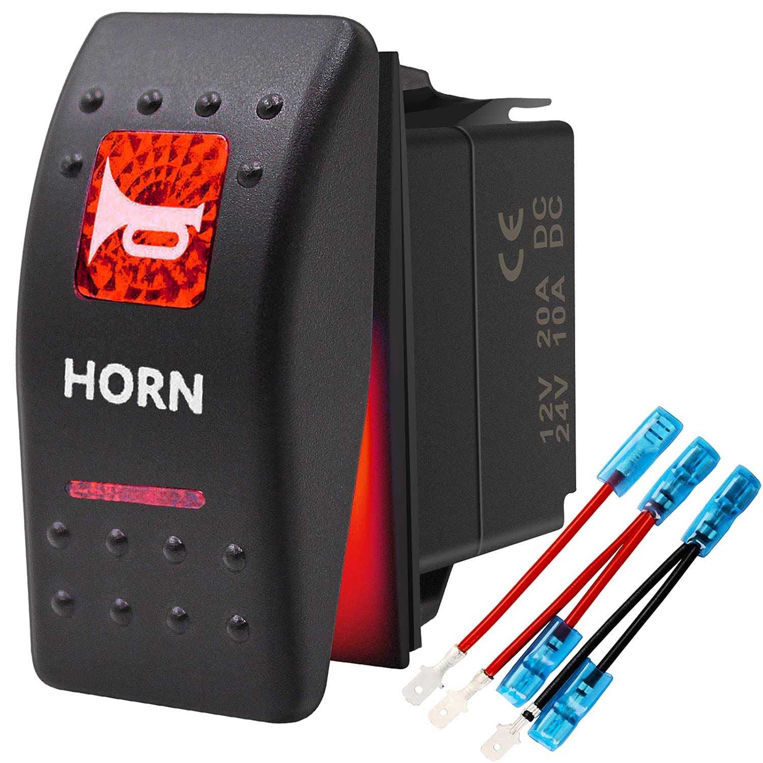Momentary Horn Button Waterproof Rocker Switch Toggle On/off LED Light - Zenithce