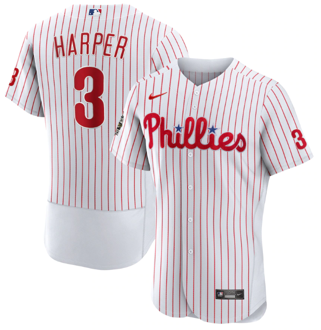 Philadelphia Phillies #3 Bryce Harper White 2022 World Series Flex Base Stitched Baseball Jersey - Zenithce