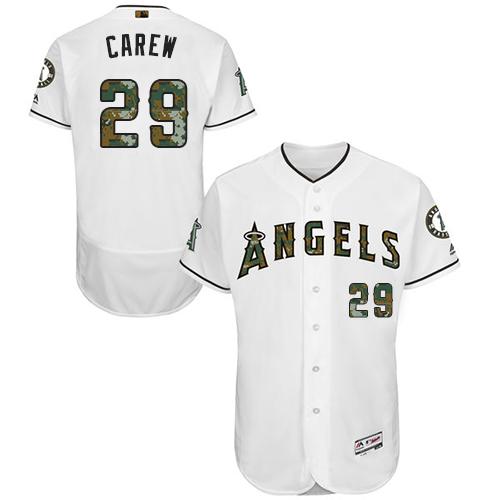 Angels Of Anaheim #29 Rod Carew White Flexbase Authentic Collection 2016 Memorial Day Stitched Jersey - Zenithce