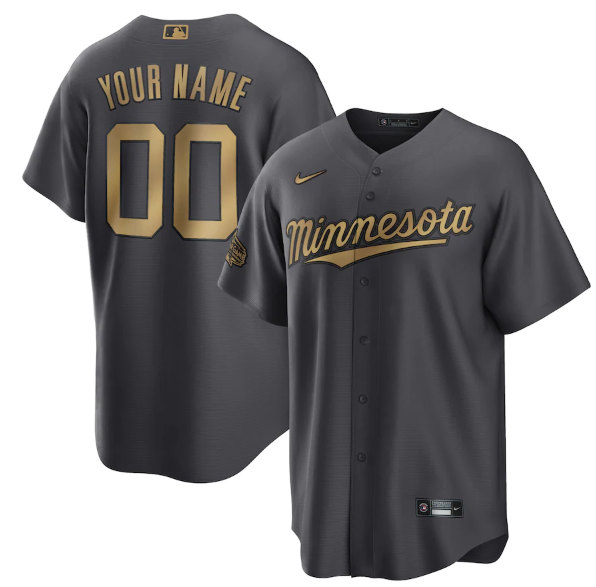 Minnesota Twins Customized Custom Charcoal 2022 All-Star Cool Base Stitched Baseball Jersey - Zenithce