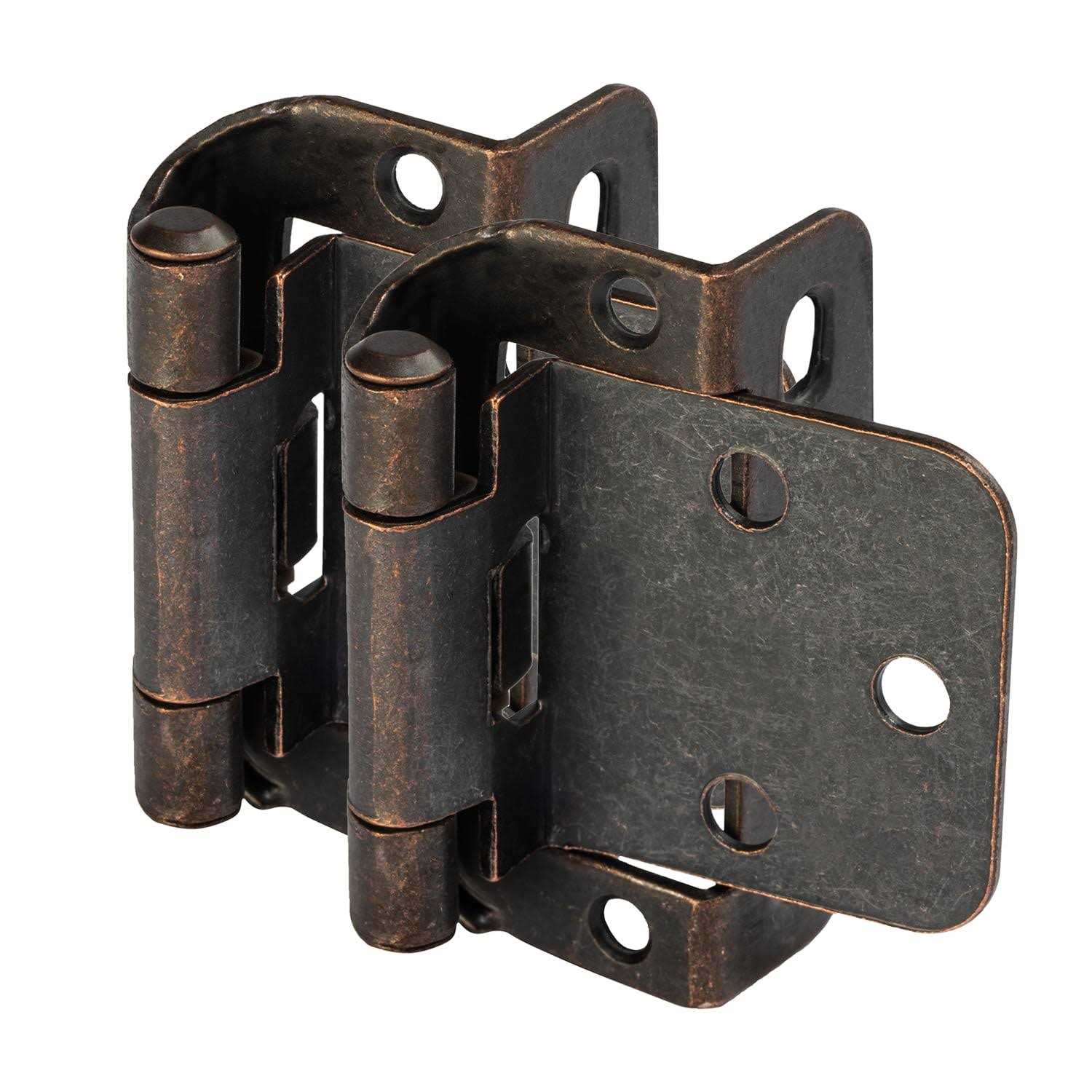 Cosmas 18650-FB Flat Black Self Closing Partial Wrap Cabinet Hinge 1/2 Inch Overlay - Zenithce