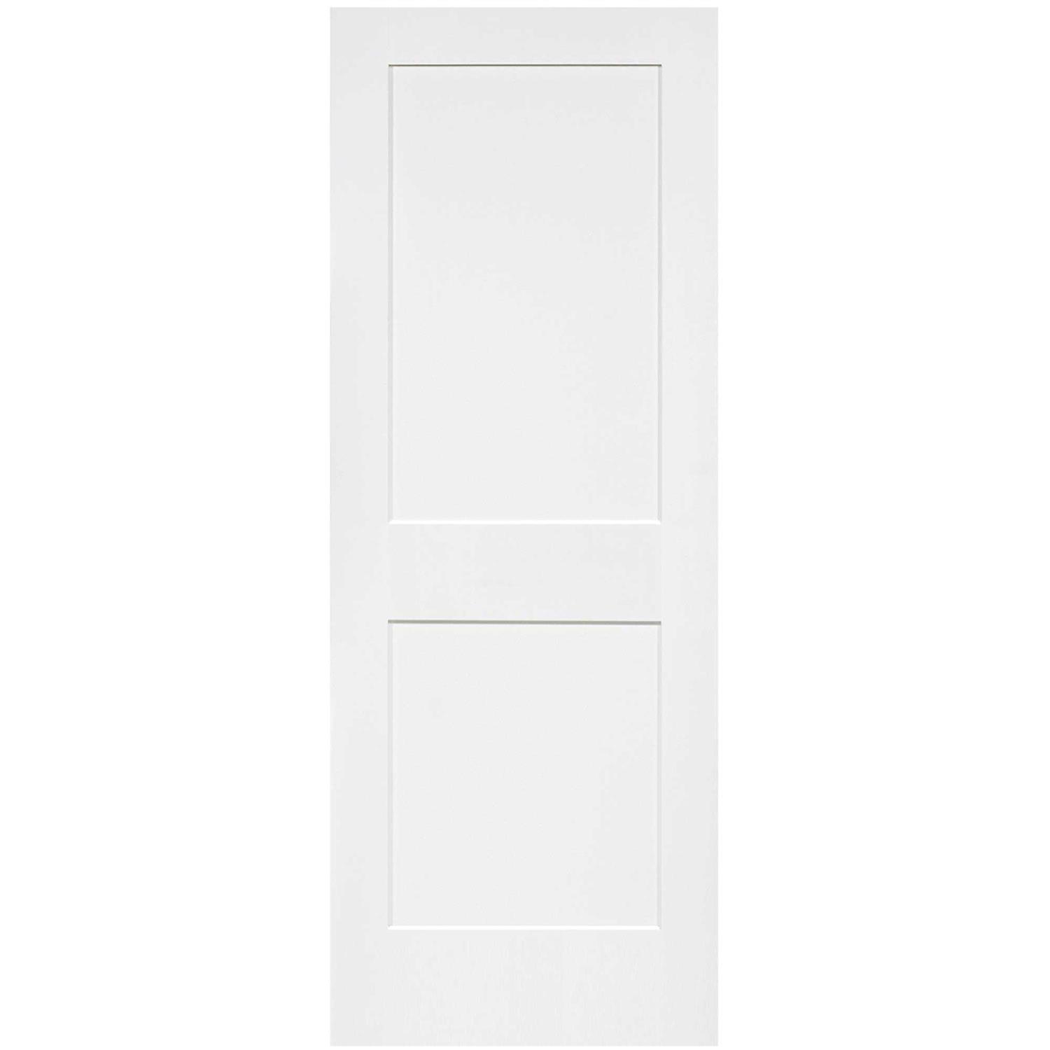 Kimberly Bay 80 in. White 2-Panel Shaker Solid Core Pine Interior Door Slab - Zenithce