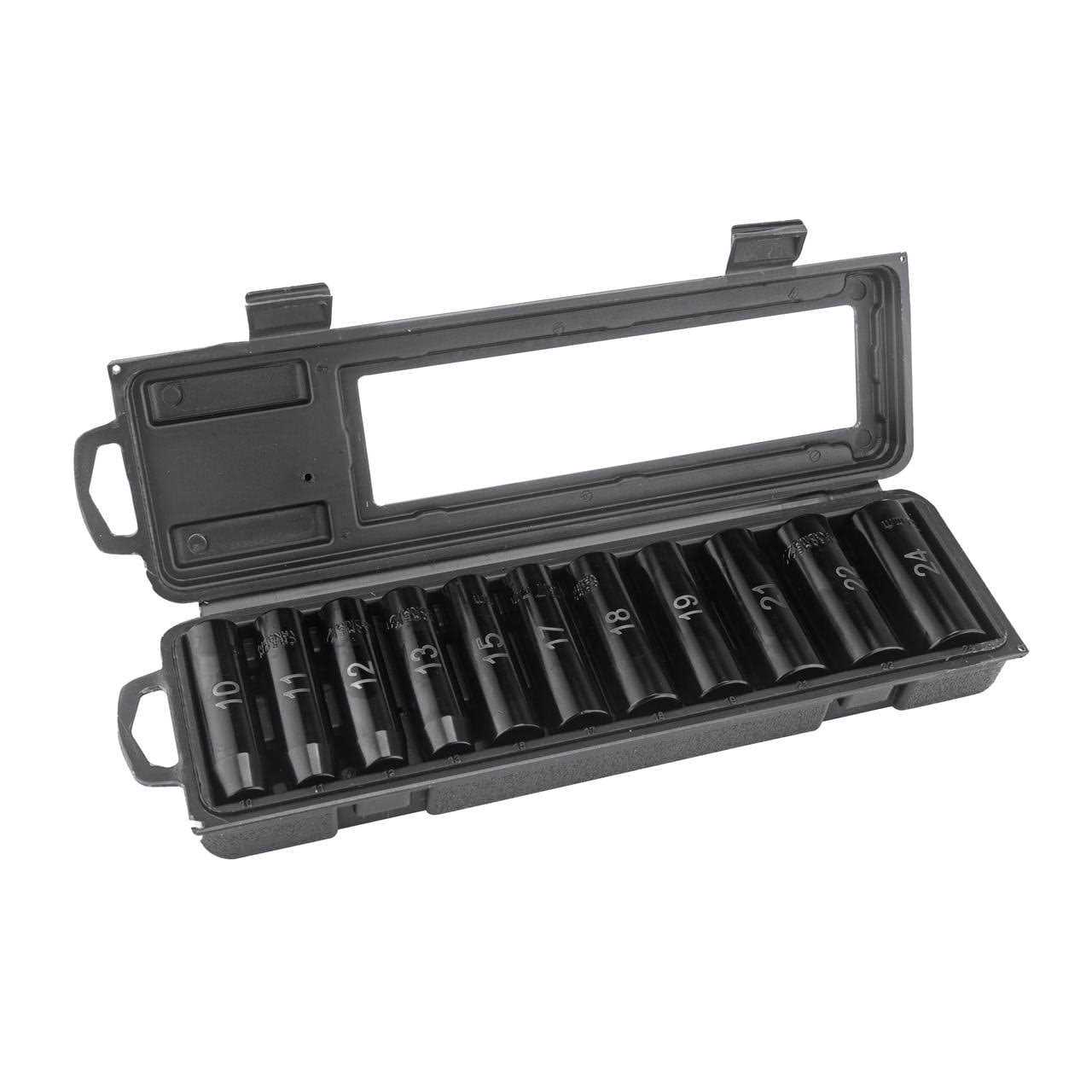 Hyper Tough 11-Piece 1/2 Drive 6-Point Deep Impact SAE Socket Set - Zenithce