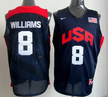 2012 Olympics Team USA #8 Deron Williams Revolution 30 Swingman Blue Jersey - Zenithce