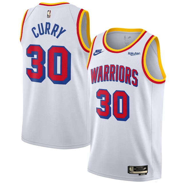 Golden State Warriors #30 Stephen Curry White 2024-25 Classic Edition Swingman Stitched Jersey - Zenithce