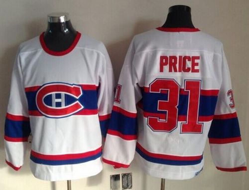 Canadiens #31 Carey Price White CCM Throwback Stitched Jersey - Zenithce