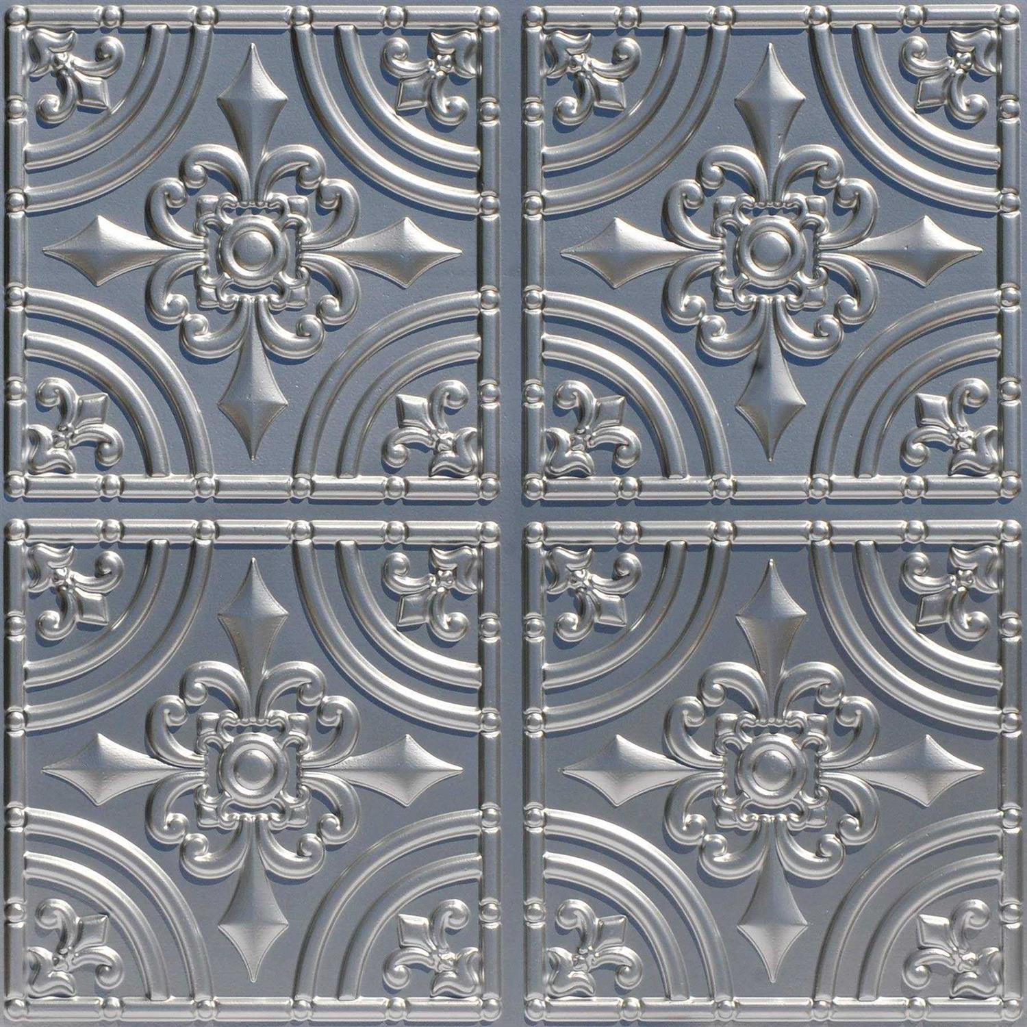 From Plain To Beautiful In Hours Wrought Iron 2 ft. x 2 ft. Glue up PVC Ceiling Tile - Zenithce