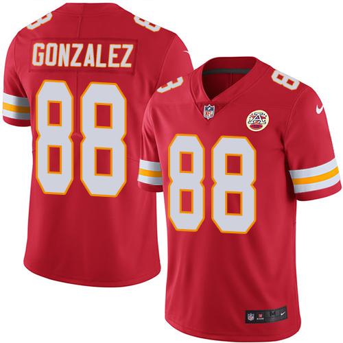 Chiefs #88 Tony Gonzalez Red Stitched Limited Rush Nike Jersey - Zenithce
