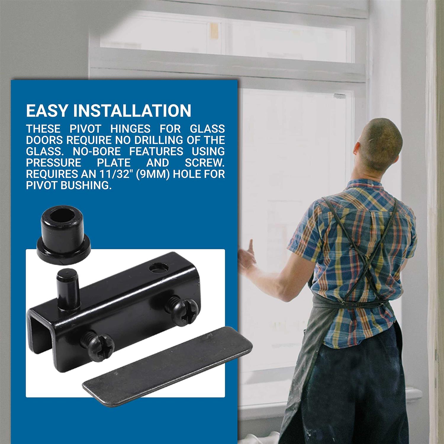 Rok Glass Door Pivot Hinge for Free Swinging Glass Doors - Zenithce