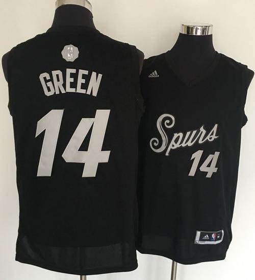 San Antonio Spurs #14 Danny Green adidas Black 2016 Christmas Day Stitched Swingman Jersey - Zenithce
