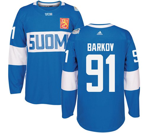 Team Finland #91 Aleksander Barkov Blue 2016 World Cup Stitched Jersey - Zenithce