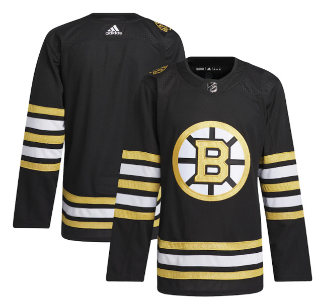 Boston Bruins Blank Black 100th Anniversary Stitched Jersey - Zenithce