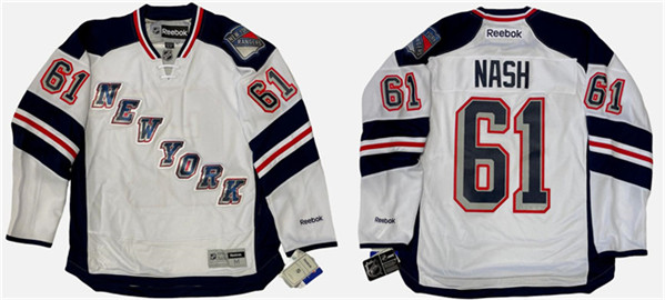 New York Rangers #61 Rick Nash 2014 White Stitched Jersey - Zenithce