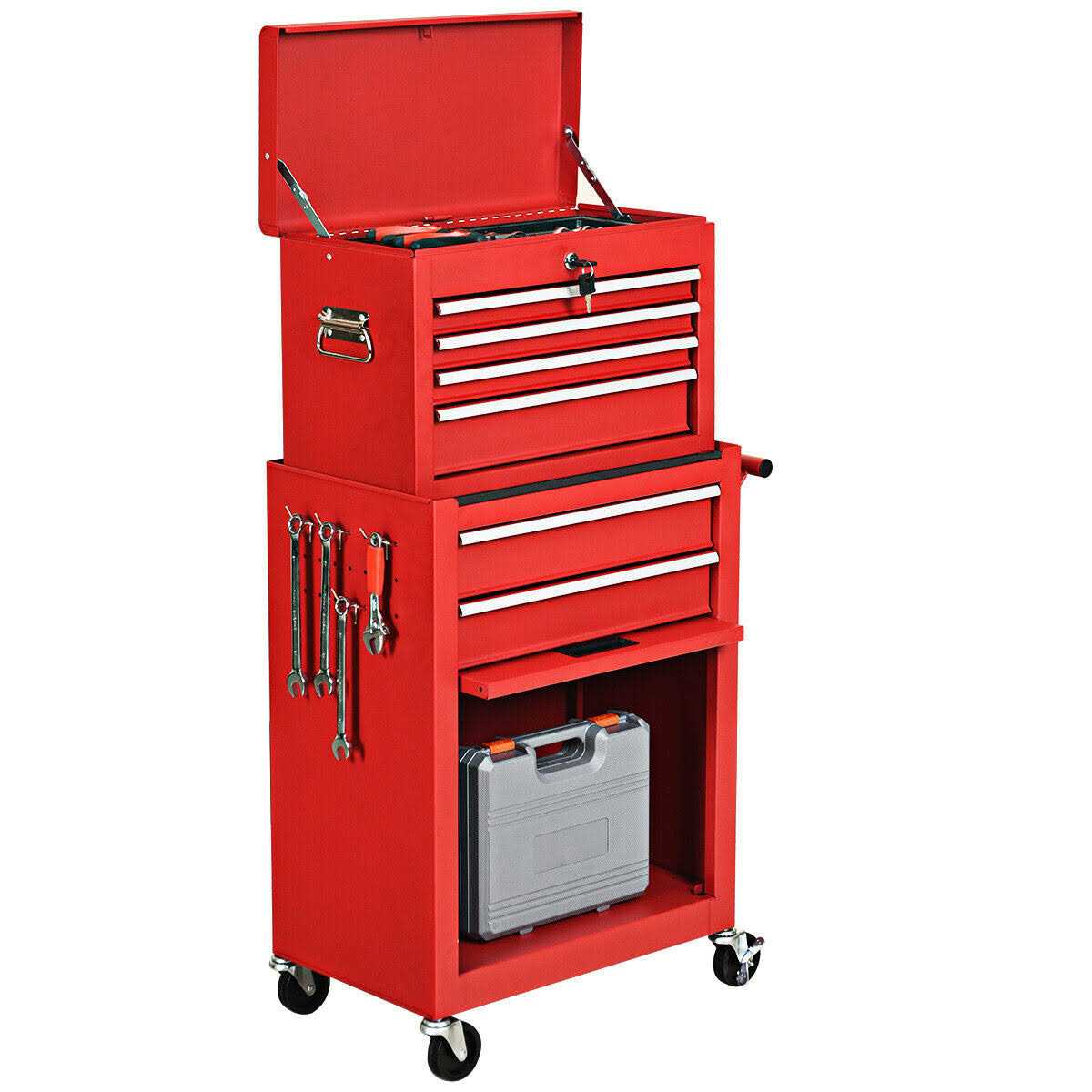 Rolling Tool Chest Removable Tool Storage Cabinet with 6 Sliding Drawers - Zenithce