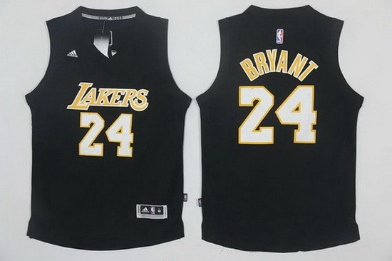 Los Angeles Lakers #24 Kobe Bryant Black With White Stitched Adidas Revolution 30 Swingman Jersey - Zenithce
