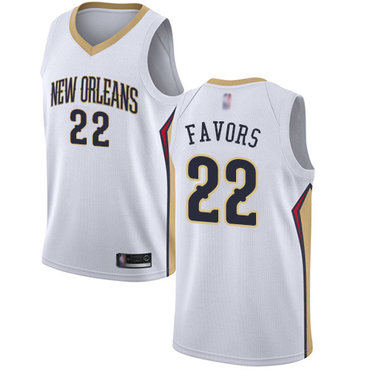 Pelicans #22 Derrick Favors White Swingman Association Edition Jersey - Zenithce