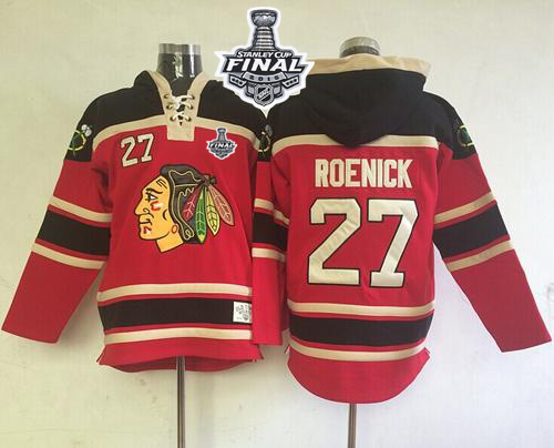Blackhawks #27 Jeremy Roenick Red Sawyer Hooded Sweatshirt 2015 Stanley Cup Stitched Jersey - Zenithce