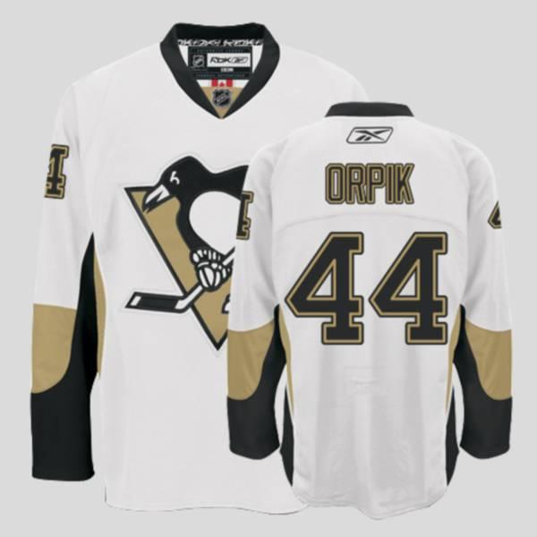 Penguins #44 Orpik White Stitched Jersey - Zenithce