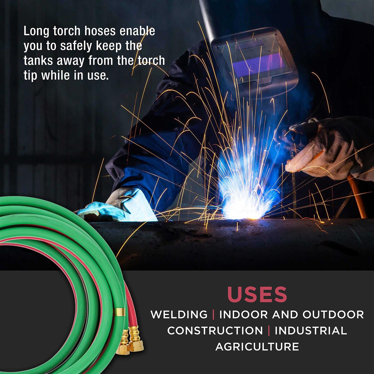 Master Elite Oxygen Acetylene Hose Twin Welding Hose Set - Zenithce