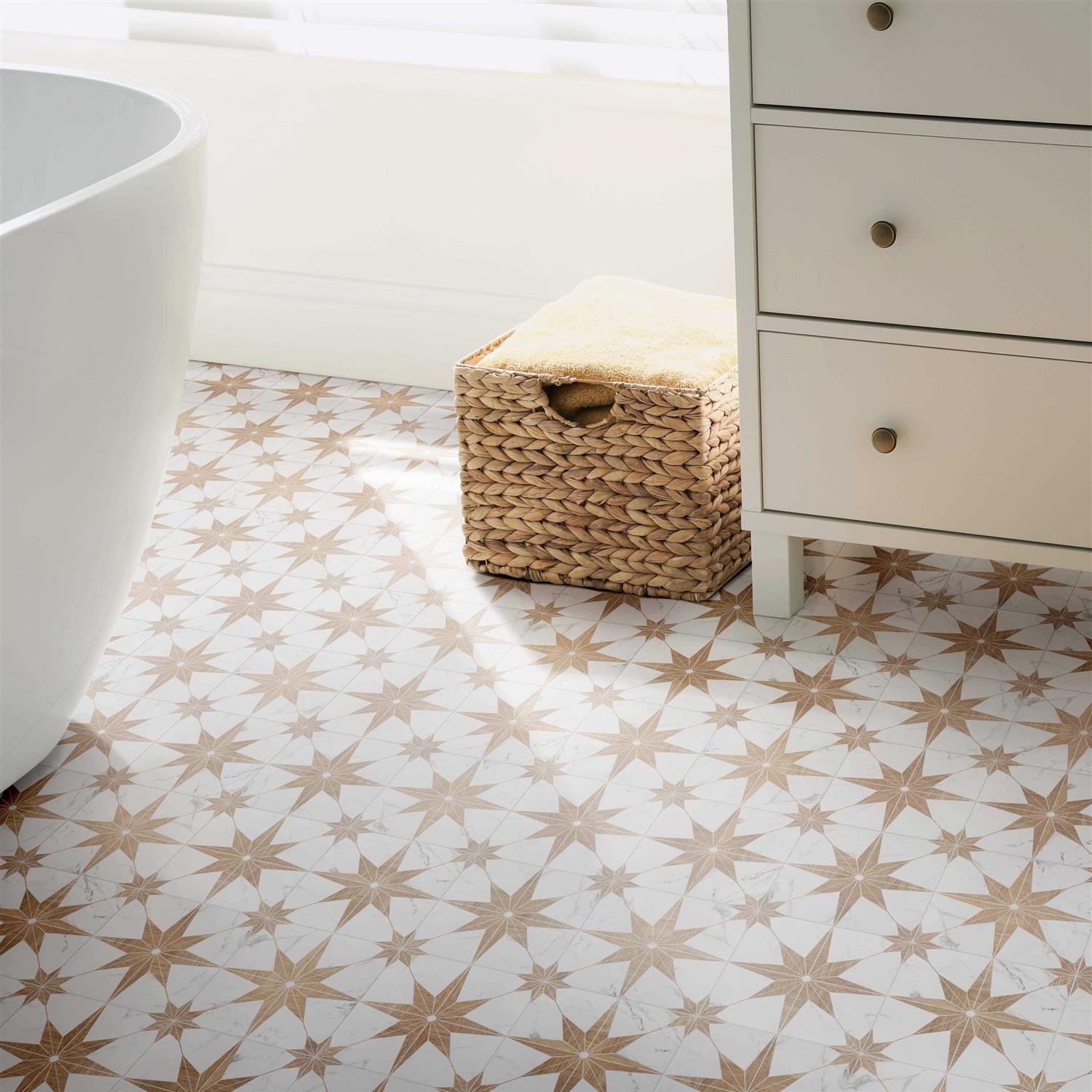 Merola Tile Llama Flower Loire Noce 8-5/8 In. x 9-7/8 In. Porcelain Floor and Wall Tile - Zenithce