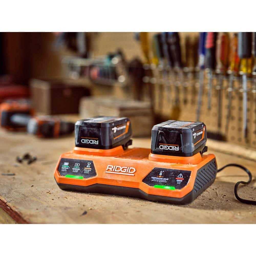 RIDGID 18V Dual Port Simultaneous Charger - Zenithce
