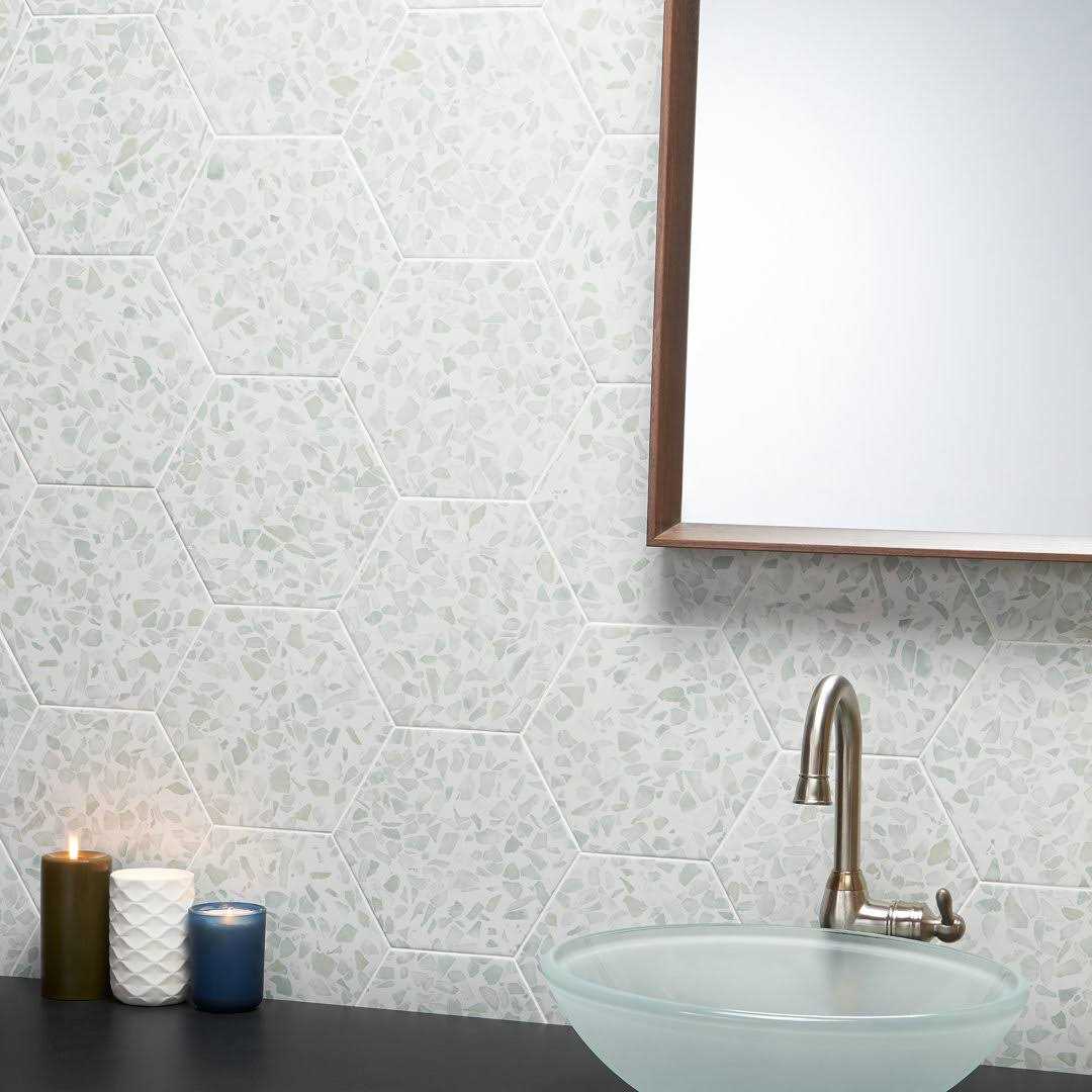 Ivy Hill Tile Fusion Hex Terrazzo 9.13 in. x 10.51 in. Matte Porcelain Floor and Wall Tile - Zenithce