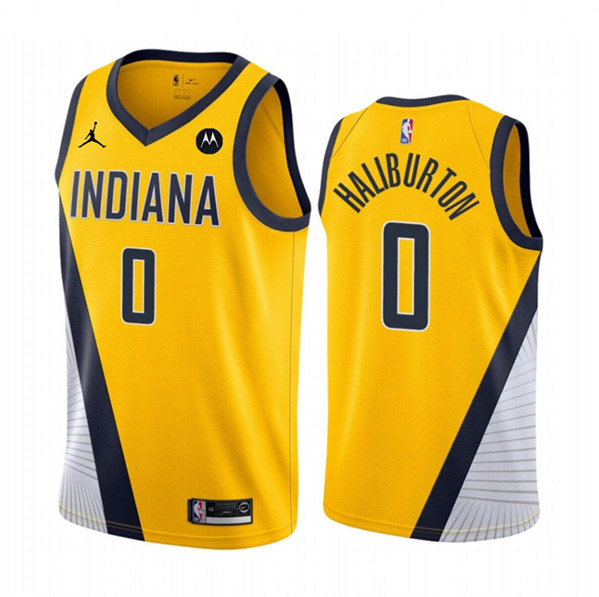 Indiana Pacers #0 Tyrese Haliburton Yellow Statement Edition Stitched Jersey - Zenithce