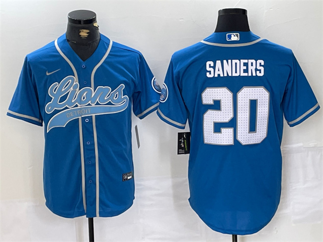 Detroit Lions #20 Barry Sanders Blue Cool Base Stitched Jersey - Zenithce