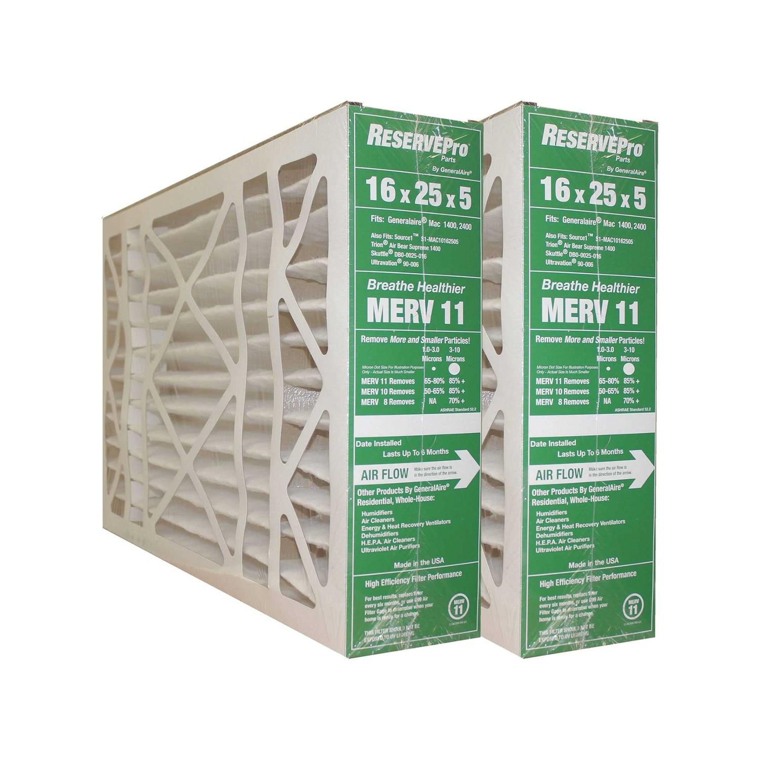 GeneralAire # 4541 MERV 11 for # GF 4511 ReservePro 16x25x5 furnace Filter - Zenithce