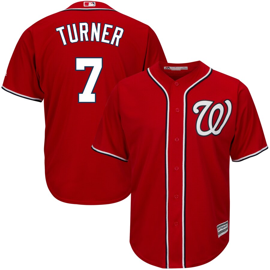 Washington Nationals #7 Trea Turner Red Cool Base Stitched Jersey - Zenithce