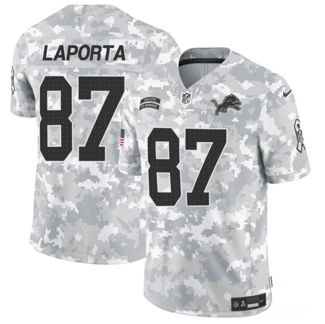 Detroit Lions #87 Sam LaPorta Arctic Camo 2024 F.U.S.E. Salute To Service Limited Stitched Jersey - Zenithce
