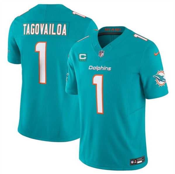 Miami Dolphins #1 Tua Tagovailoa Aqua 2024 F.U.S.E. With 3-Star C Patch Vapor Limited Stitched Jersey - Zenithce