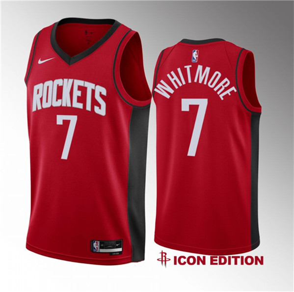 Houston Rockets #7 Cam Whitmore Red 2023 Draft Icon Edition Stitched Jersey - Zenithce