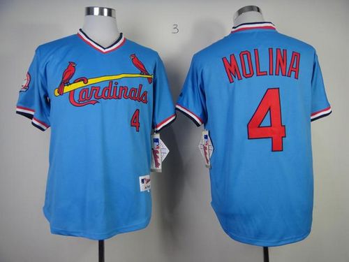 Cardinals #4 Yadier Molina Blue 1982 Turn Back The Clock Stitched Jersey - Zenithce