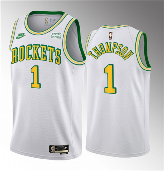 Houston Rockets #1 Amen Thompson White 2023 Draft Classic Edition Stitched Jersey - Zenithce