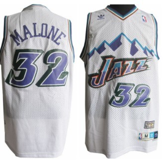 Utah Jazz #32 Karl Malone Mountain White Throwback Swingman Jersey - Zenithce