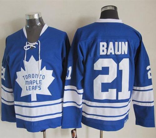 Maple Leafs #21 Bobby Baun Blue CCM Throwback Third Stitched Jersey - Zenithce