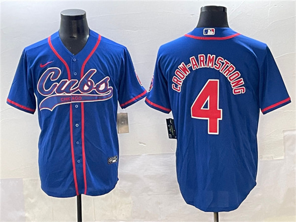 Chicago Cubs #4 Pete Crow-Armstrong Royal Cool Base Stitched Jersey - Zenithce